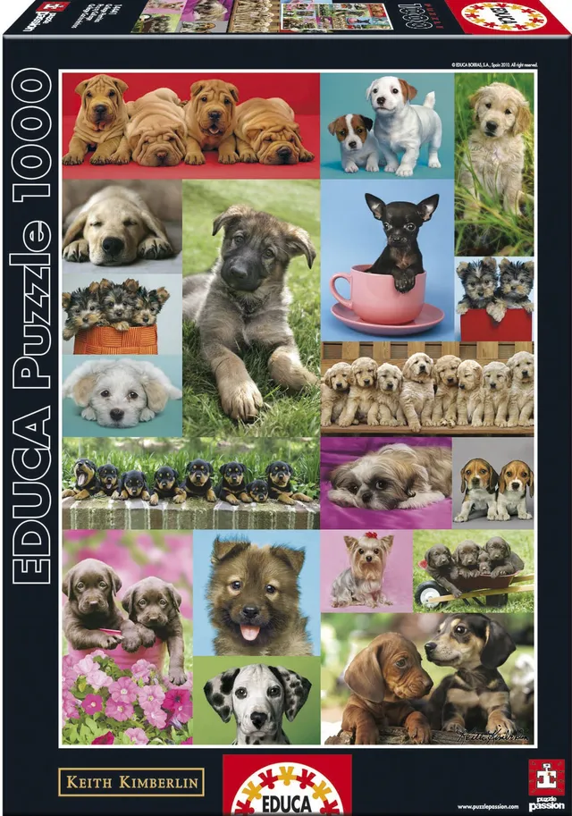 educa-welpencollage-14441-puzzle-1000-teile-68x48-cm image 1