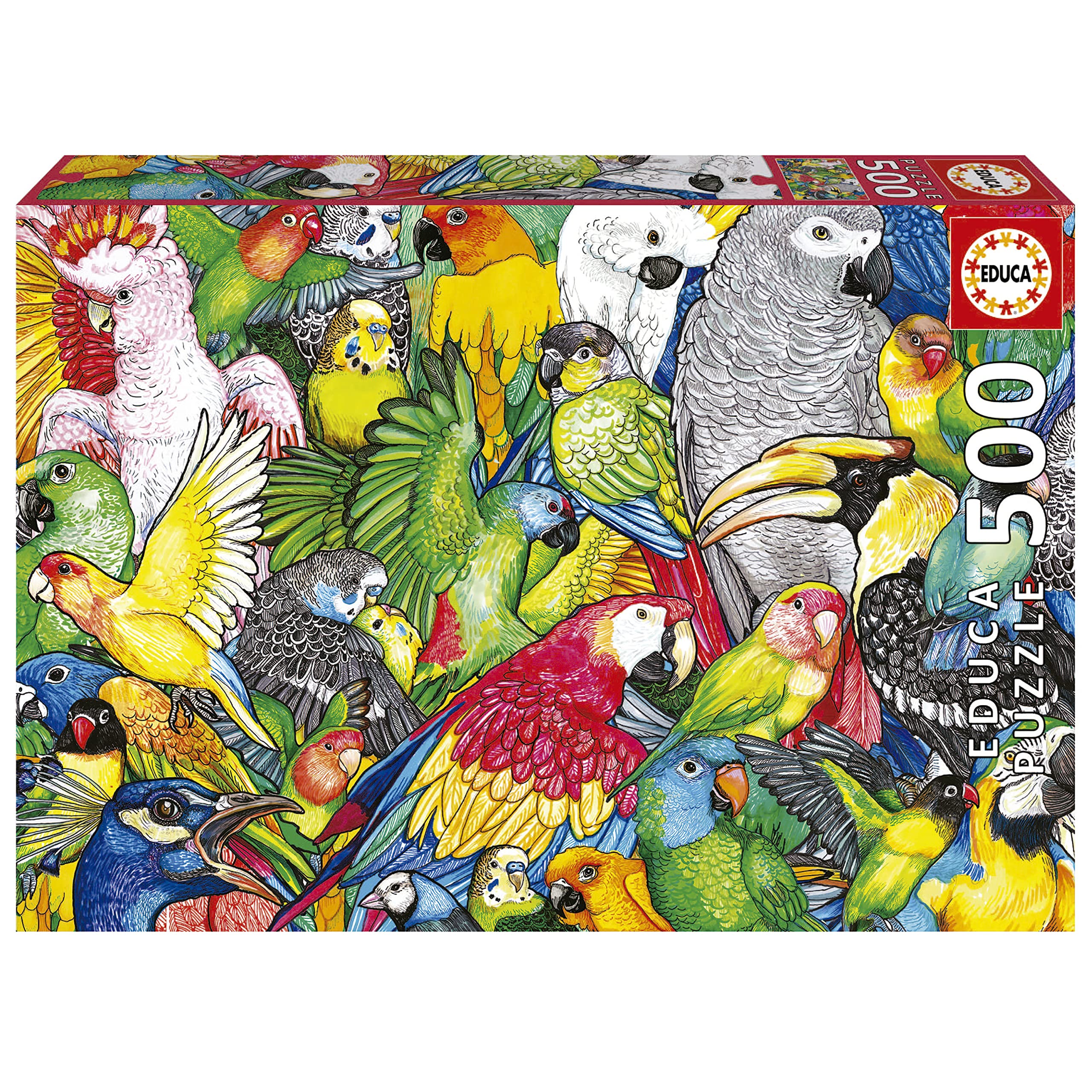 educa-papageien-puzzle-500-teile-tiermotiv-48x34-cm image 1