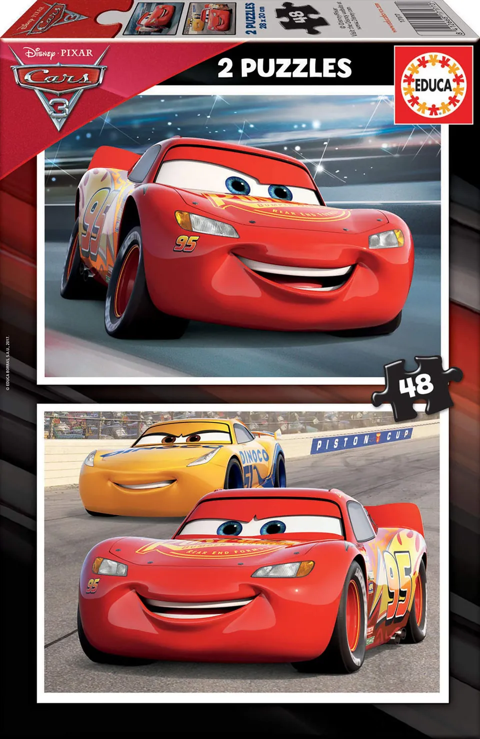 educa-cars-3-2x48-kinderpuzzle-lightning-mcqueen-ab-4-jahren image 1