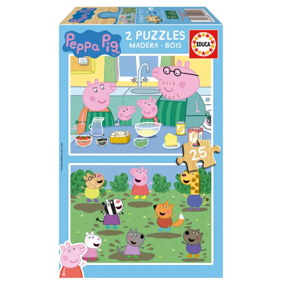 educa-peppa-pig-19995-holzpuzzle-set-2x25-teile-ab-4-j image 1