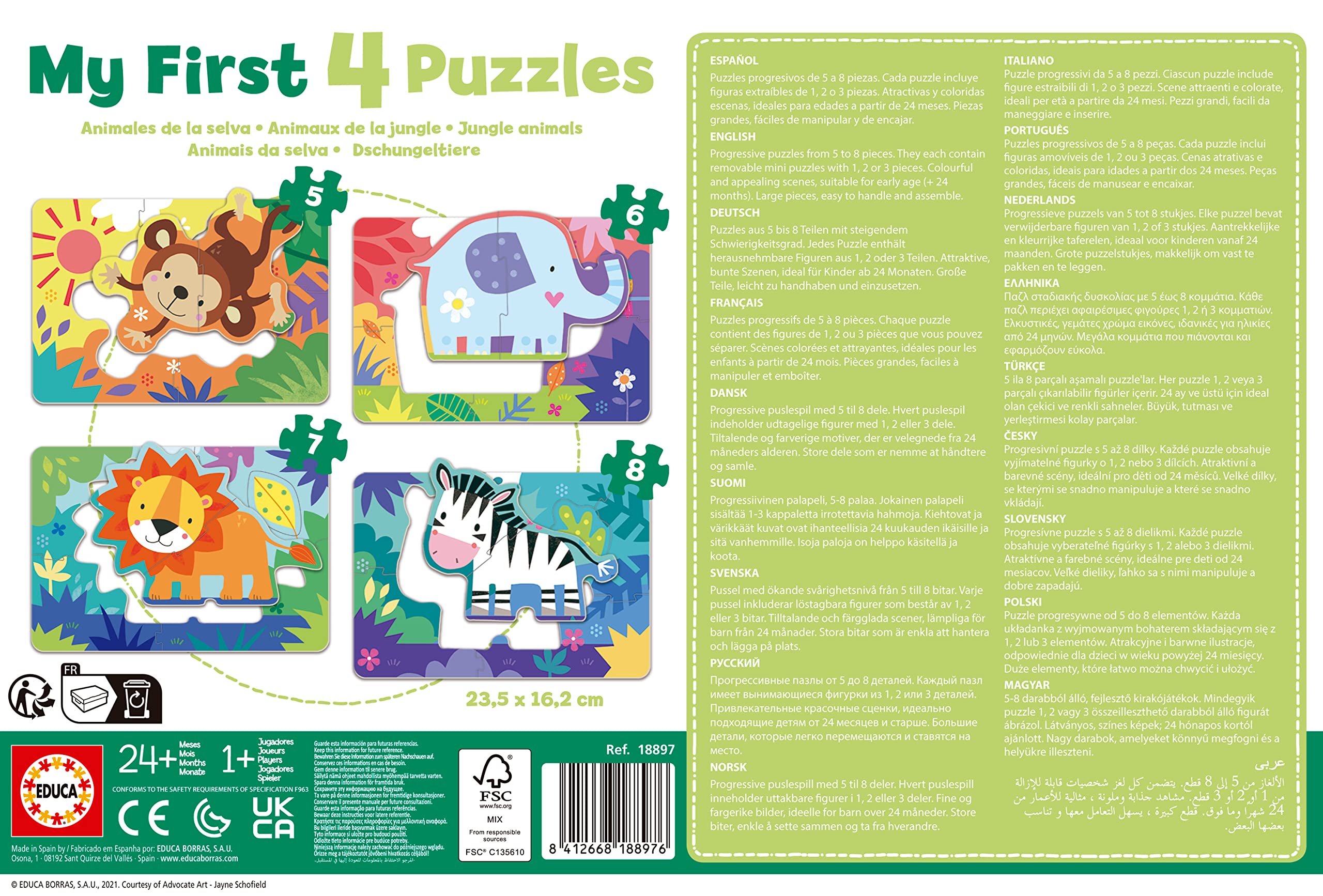 educa-baby-dschungeltiere-puzzle-5in1-ab-2-jahren image 2