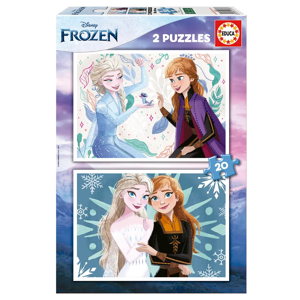 educa-19736-die-eisk-nigin-kinderpuzzle-2x20-teile-ab-3-jahren image 1