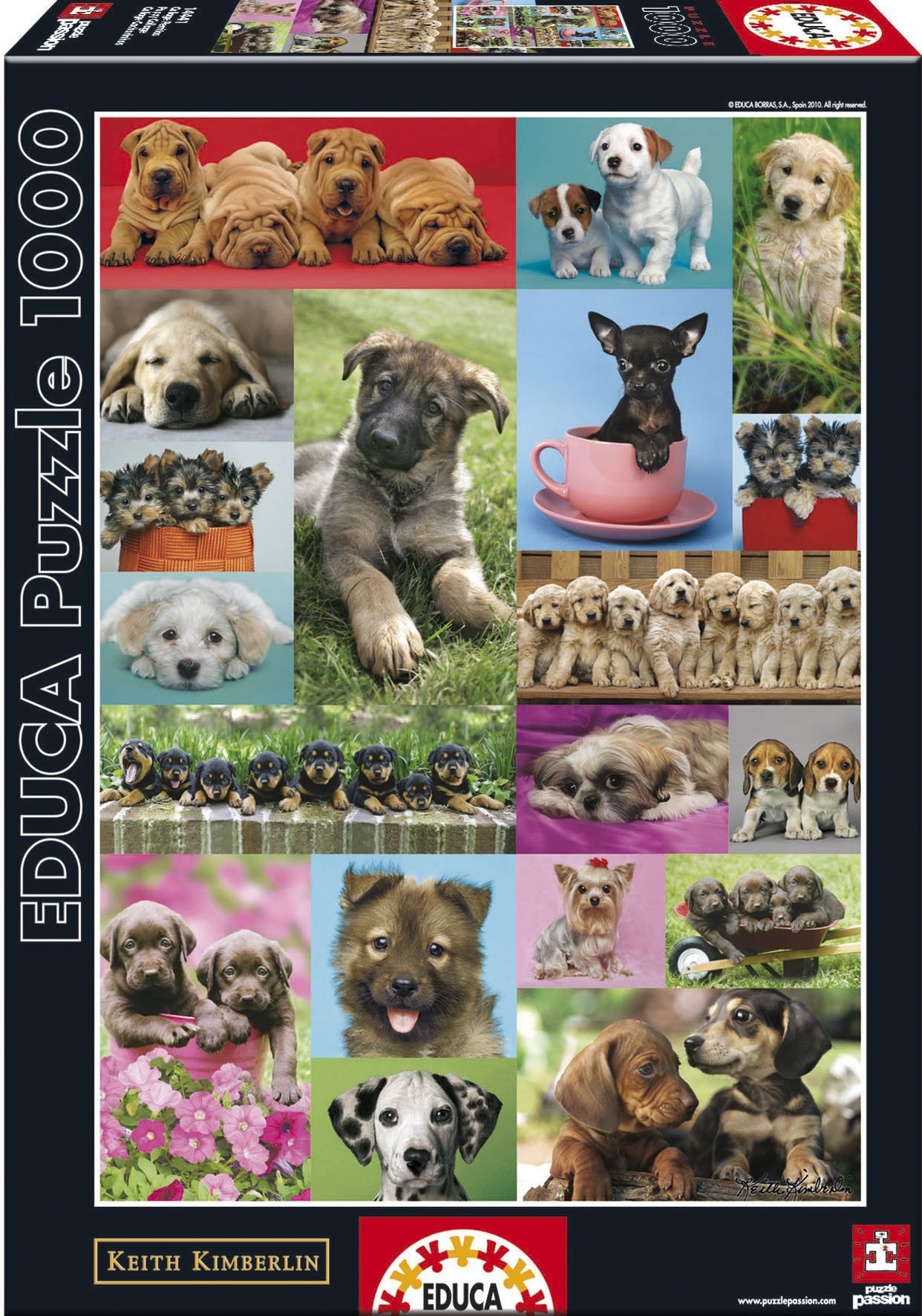 educa-welpencollage-14441-puzzle-1000-teile-68x48-cm image 1
