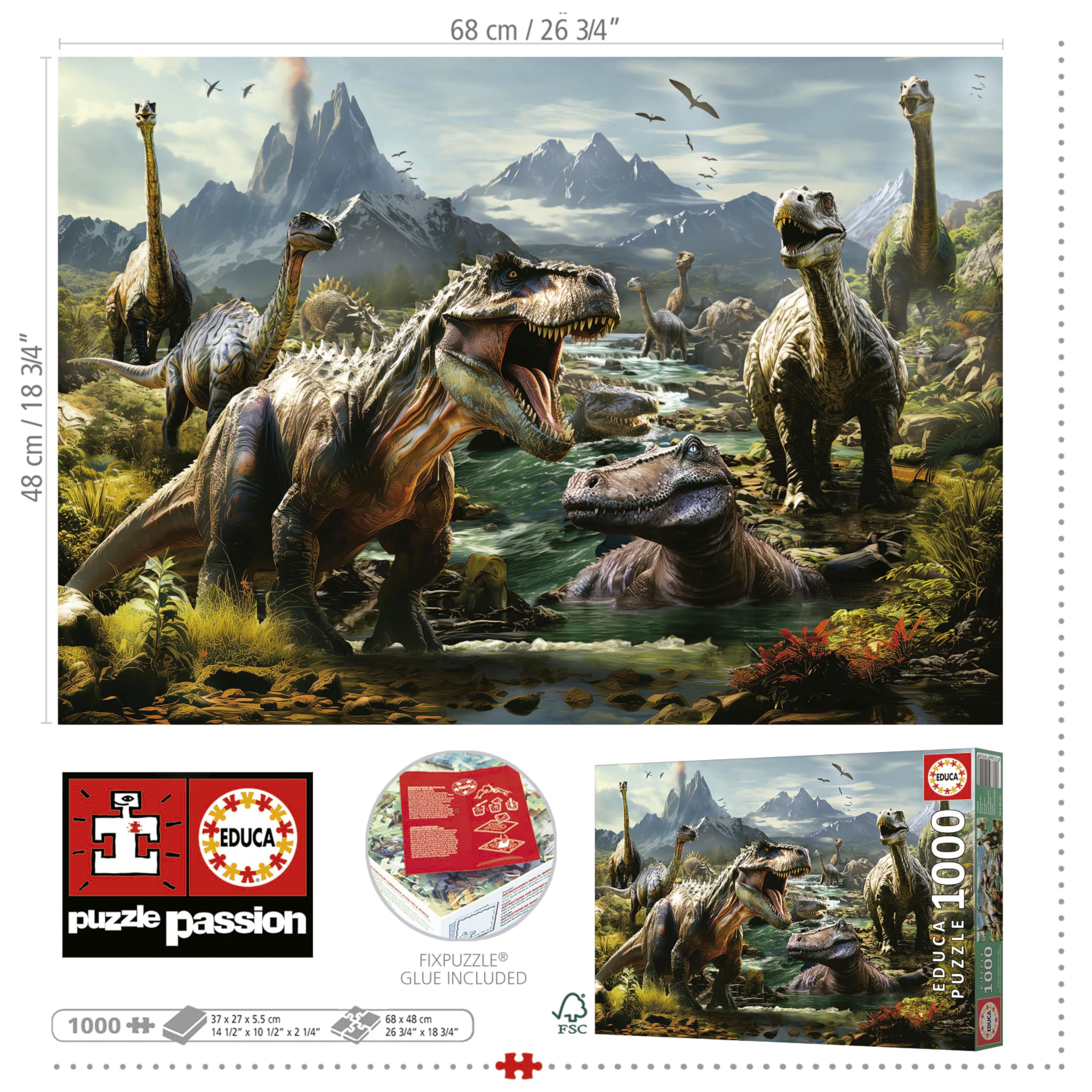 educa-wilde-dinosaurier-puzzle-1000-teile-68x48-cm image 5