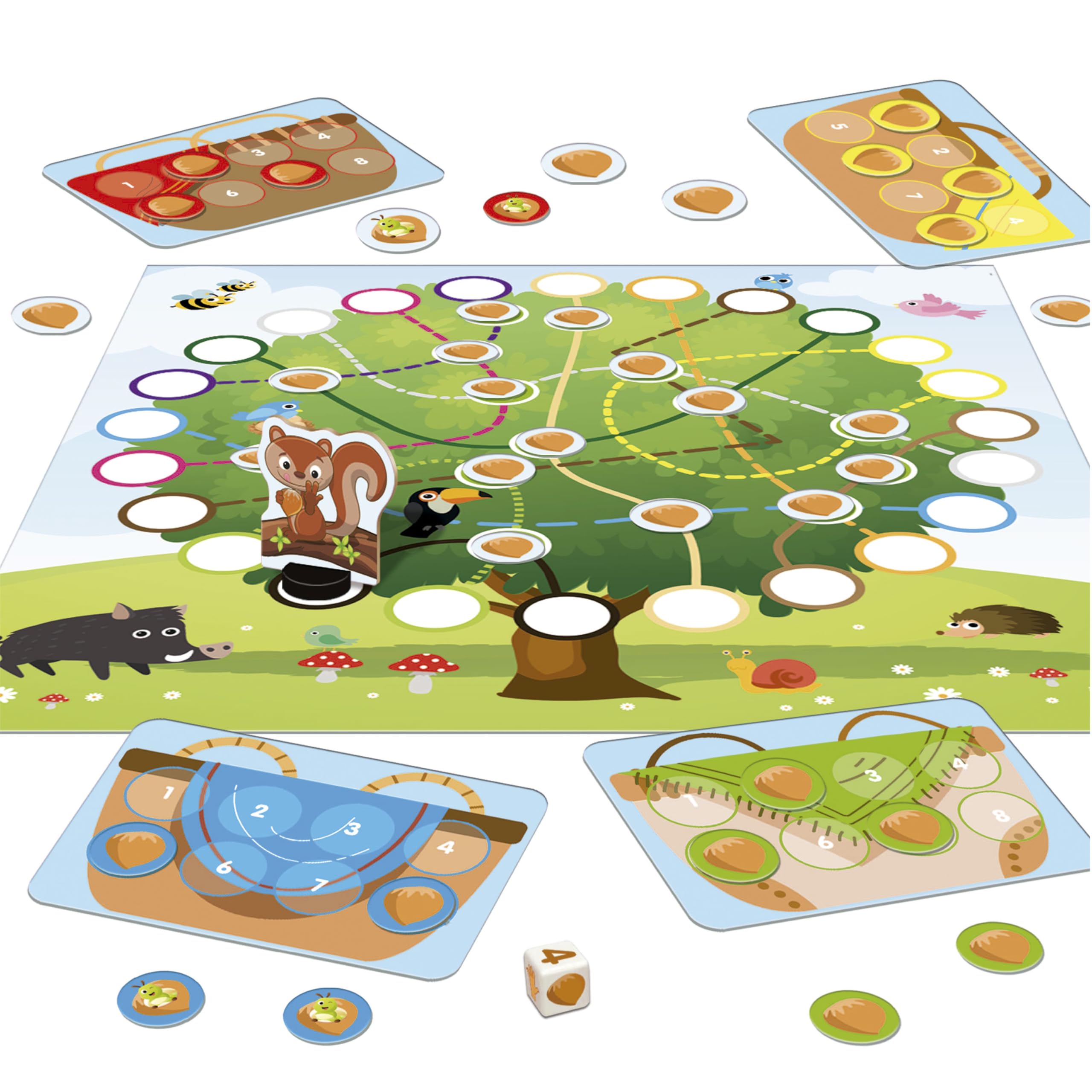 educa-1-2-3-nuts-lernspiel-brettspiel-farben-zahlen-ab-4-jahren image 2