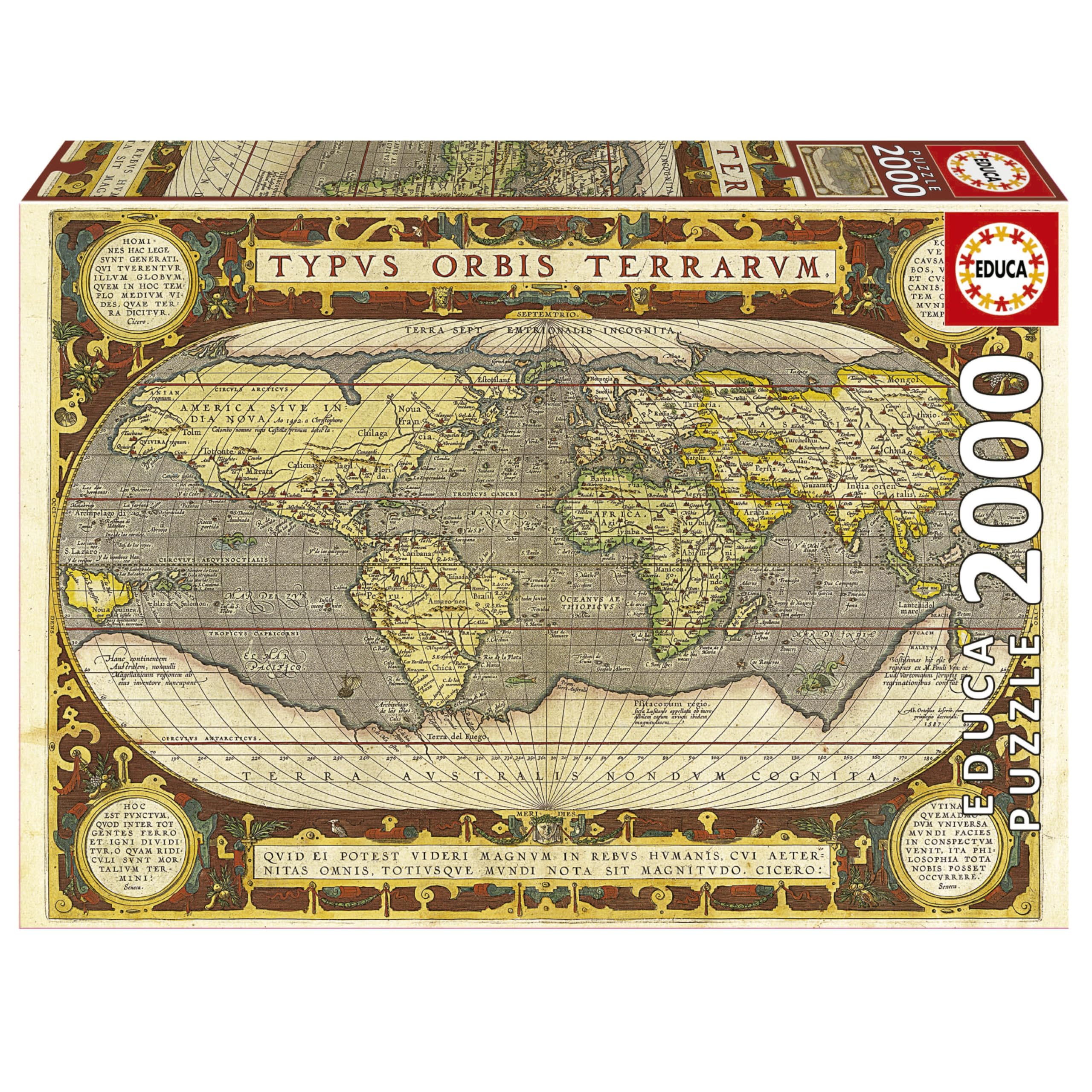 educa-antike-weltkarte-puzzle-2000-teile-96x68-cm image 1