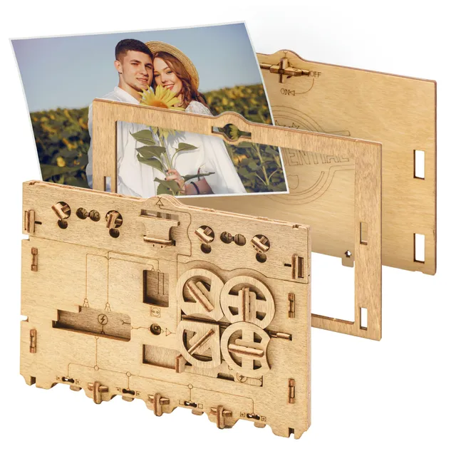 idventure-clueframe-puzzle-bilderrahmen-holz-geschenkbox image 1