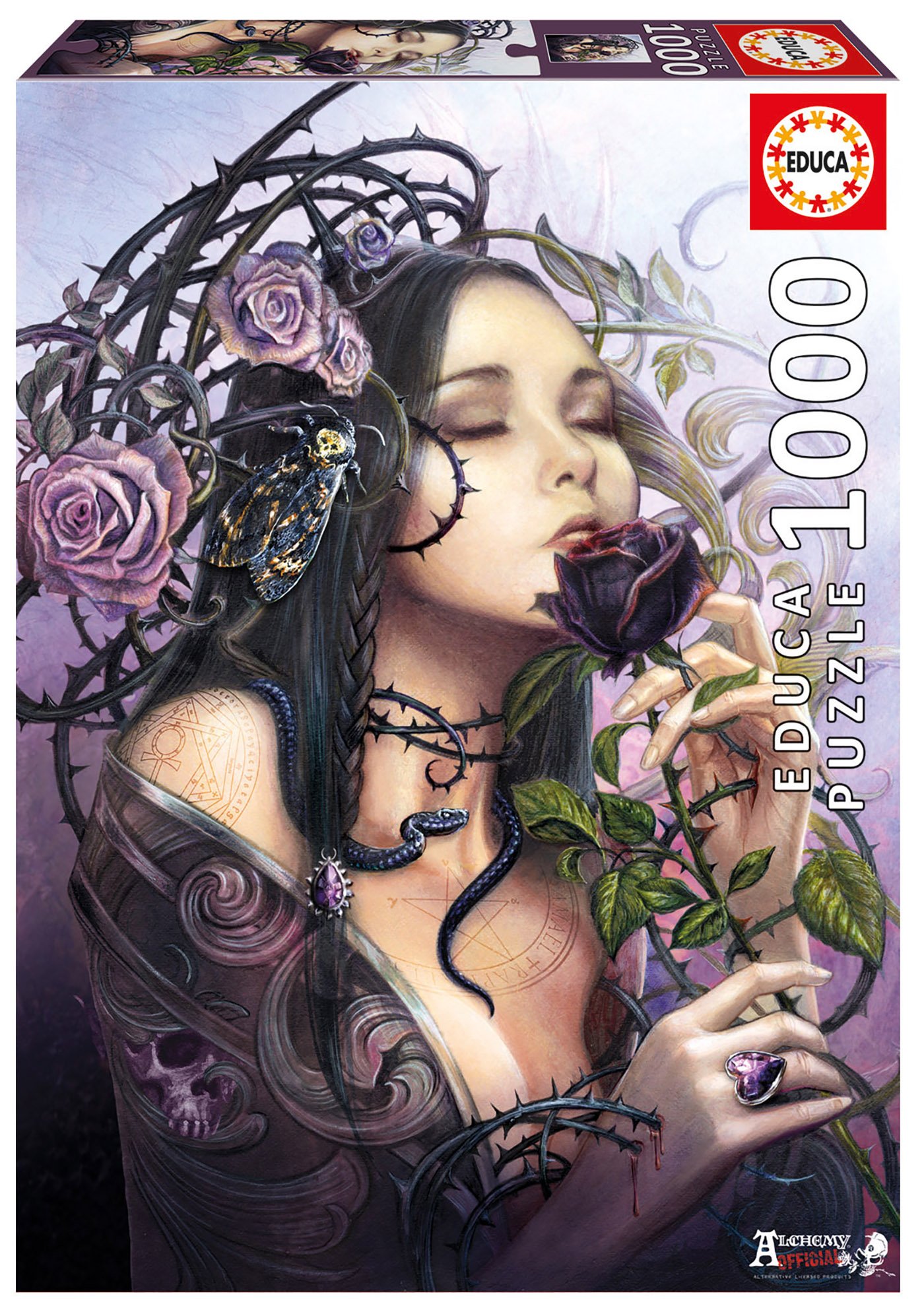 educa-the-midnight-rose-puzzle-1000-teile-alchemy-gothic image 1