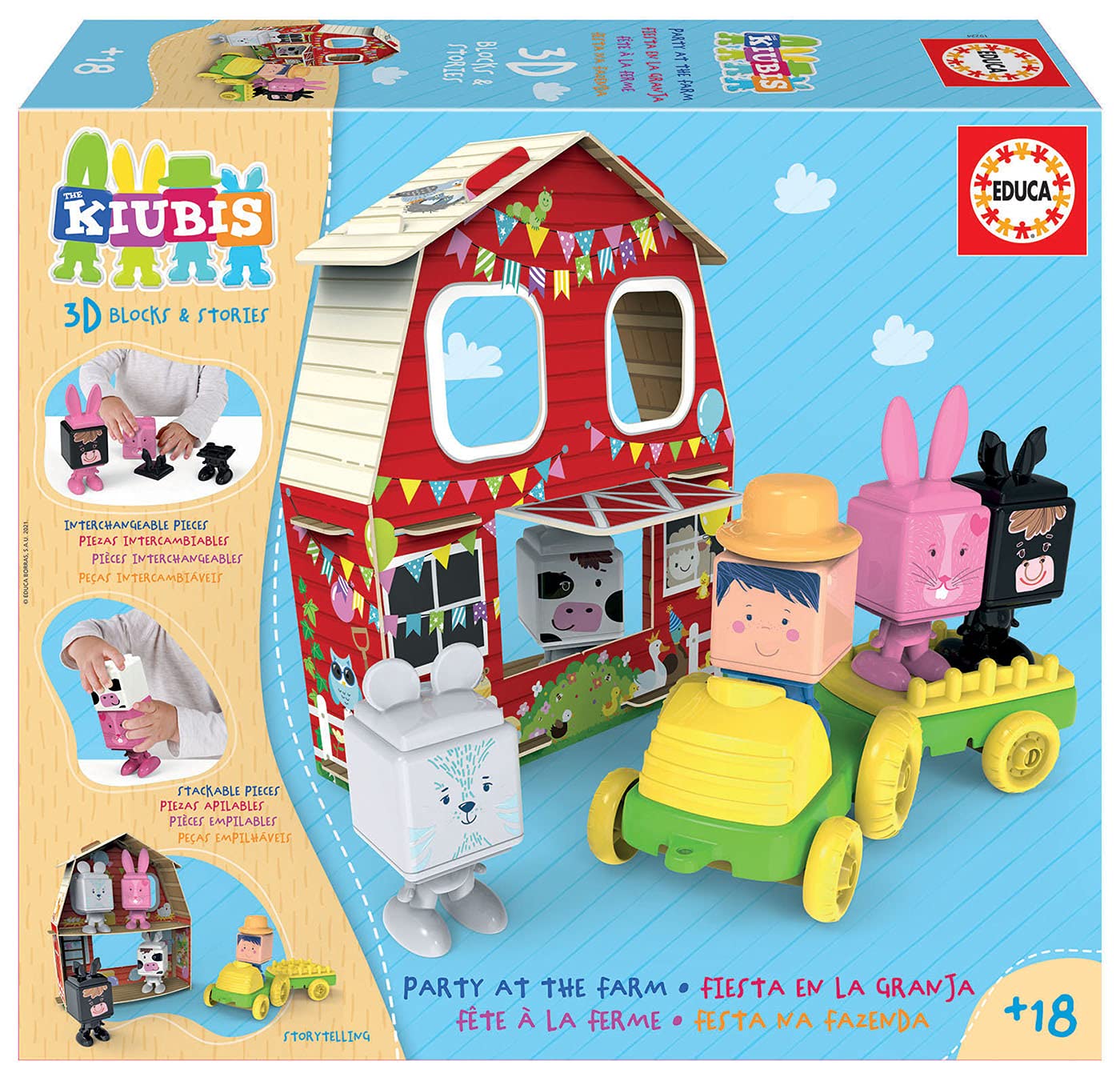 educa-19224-the-kiubis-farm-party-set-5-figuren-traktor image 1