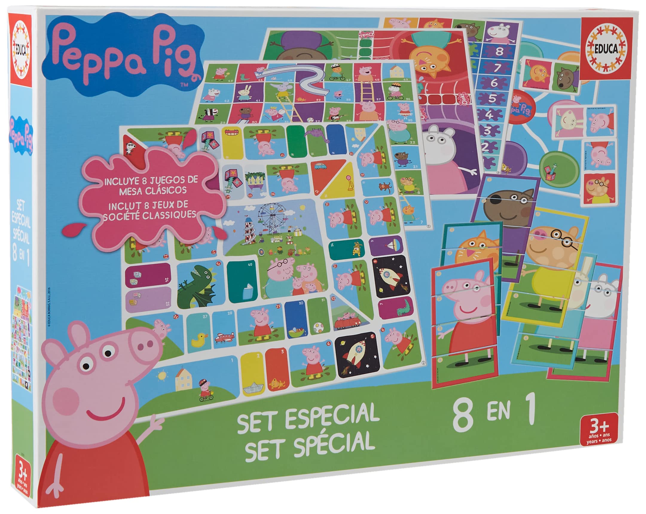 educa-peppa-pig-spielesammlung-8-in-1-puzzle-ab-3-jahre image 1