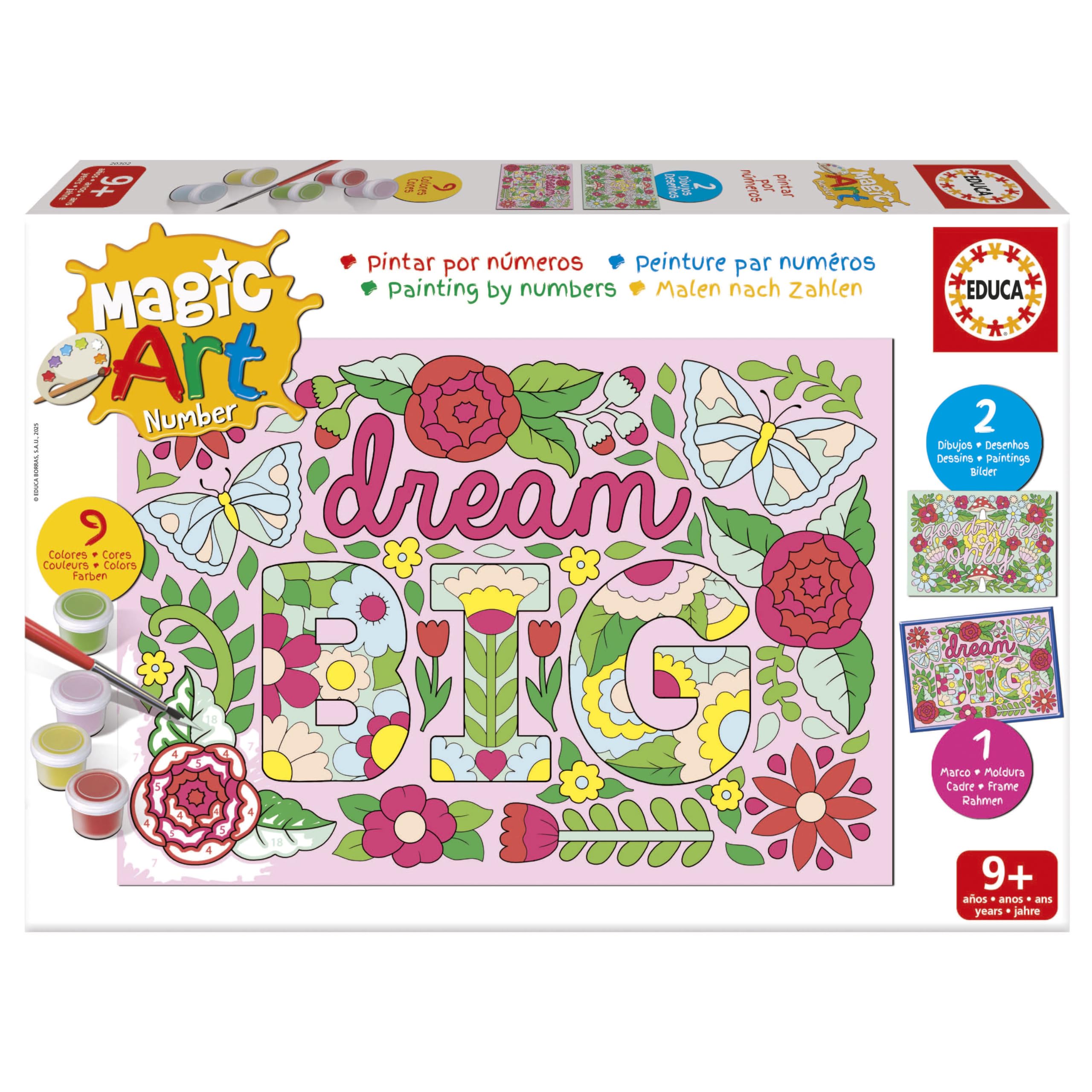 educa-magic-art-number-20302-blumen-malen-nach-zahlen-ab-9-jahren image 1