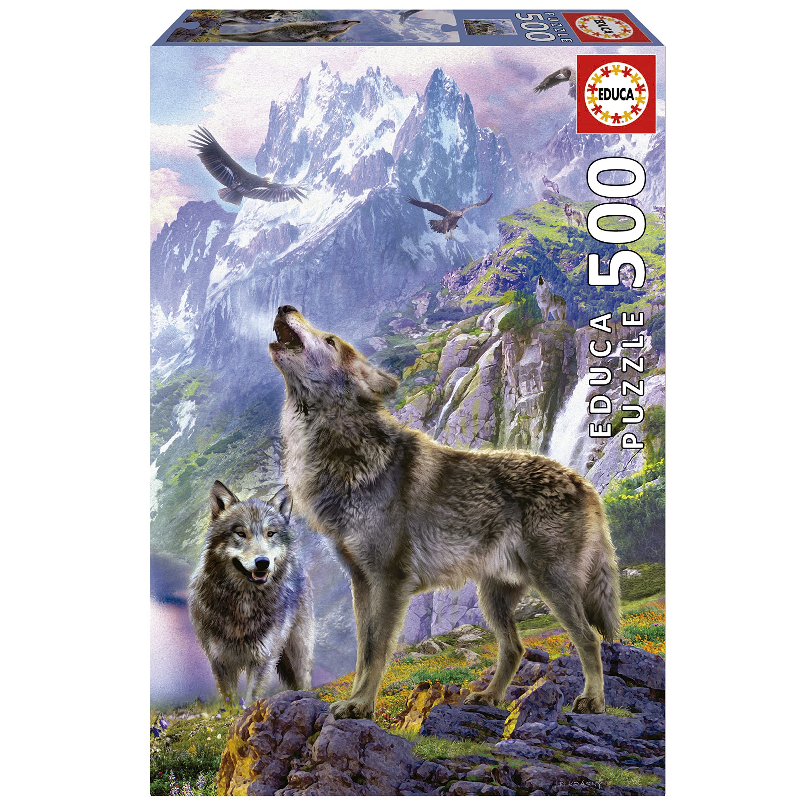 educa-w-lfe-in-den-bergen-puzzle-500-teile-tiermotiv image 1