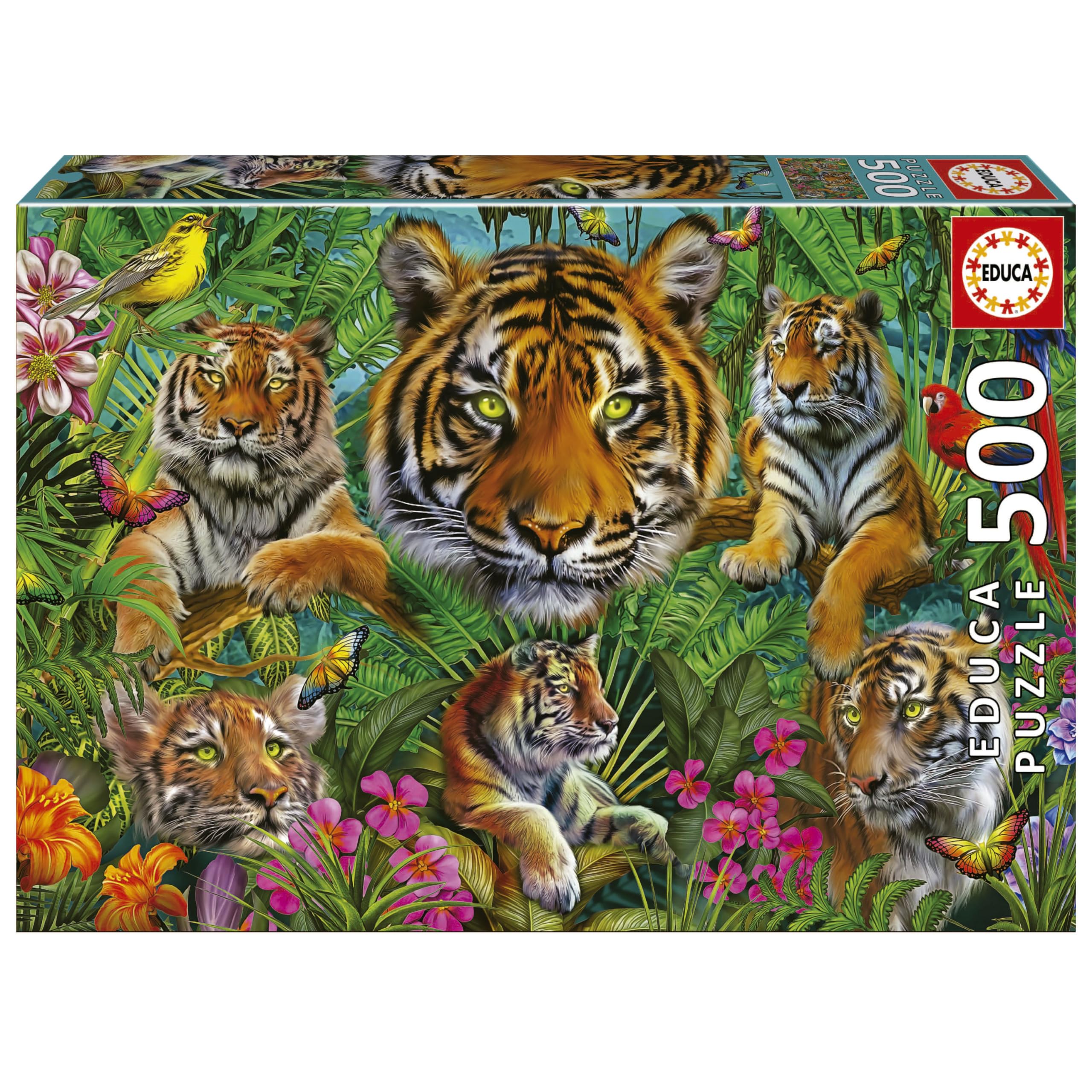 educa-tiger-im-dschungel-19902-puzzle-500-teile-ab-11-jahren image 1