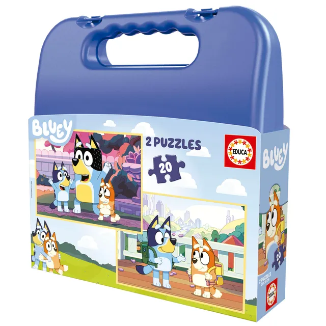 educa-bluey-19966-kinderpuzzle-set-2x20-teile-koffer-ab-4-jahren image 1