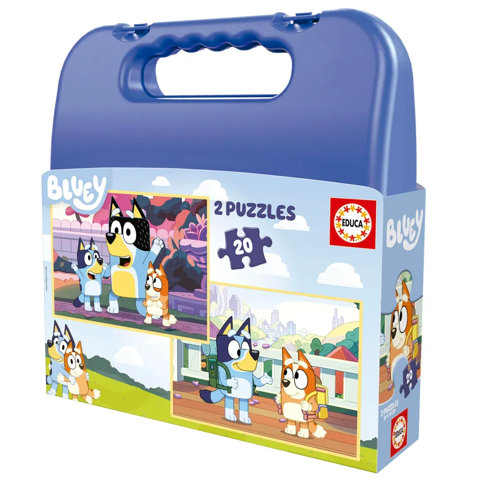 educa-bluey-19966-kinderpuzzle-set-2x20-teile-koffer-ab-4-jahren image 1