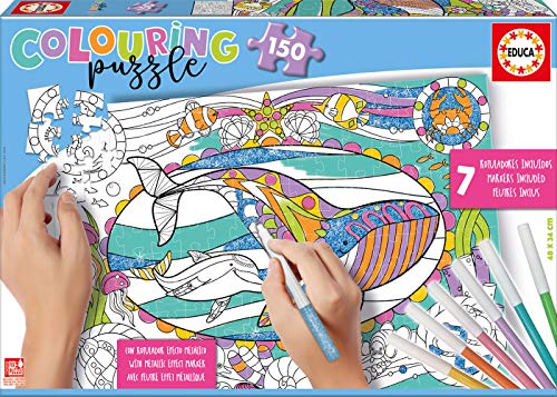 educa-17827-colouring-meerestiere-puzzle-150-teile-stifte image 4