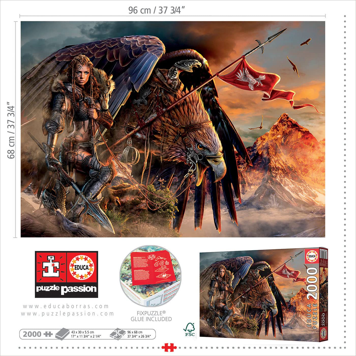 educa-eagle-rider-19277-puzzle-2000-teile-fantasy image 3