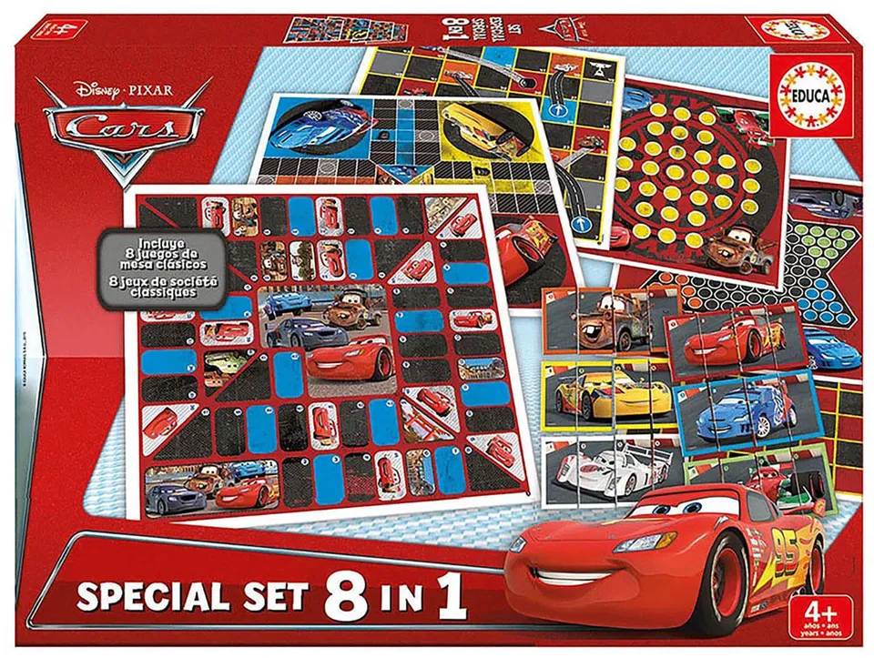 educa-16866-cars-8-in-1-spielesammlung-brettspiel image 1