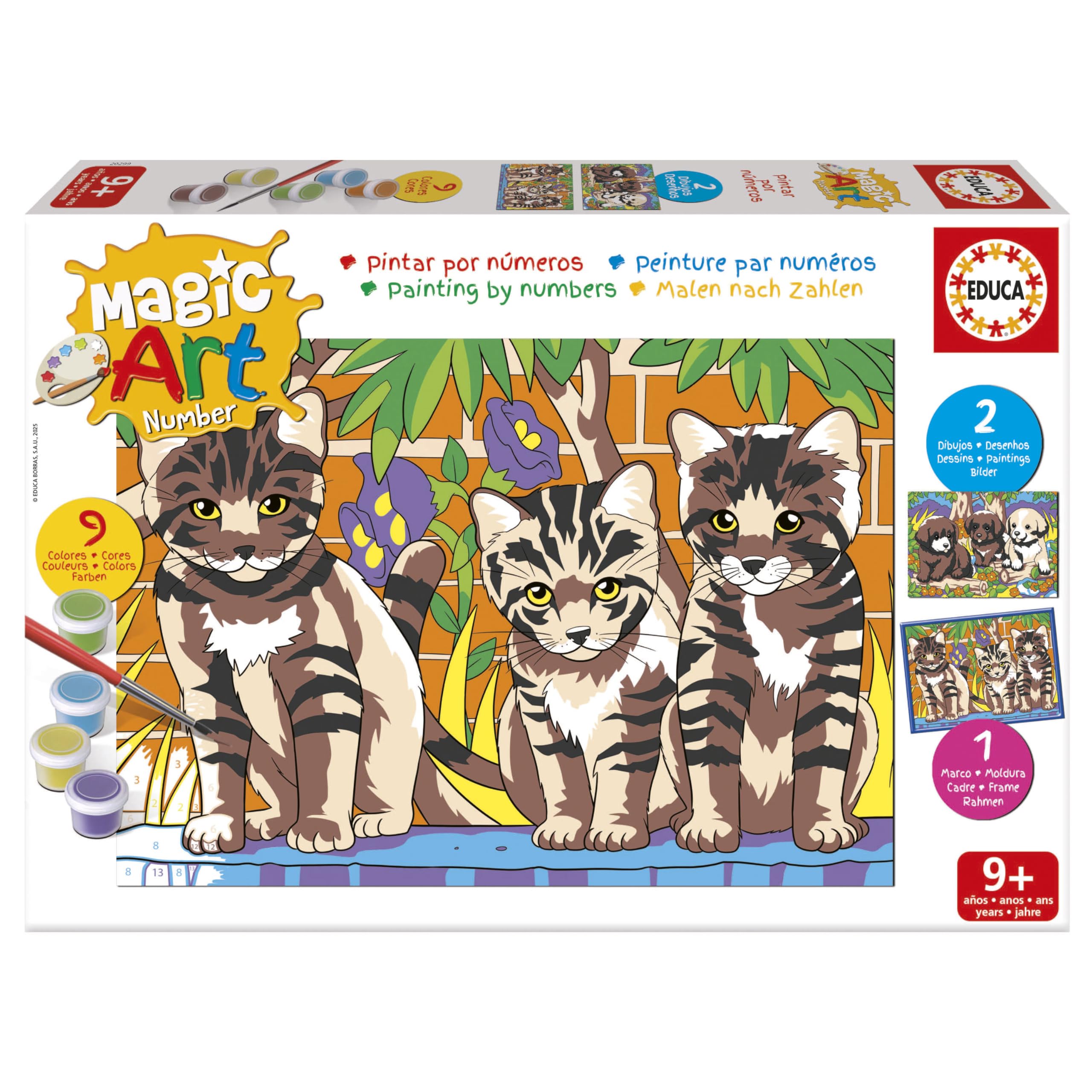 educa-magic-art-number-20299-k-tzchen-und-welpen-malen-nach-zahlen image 1