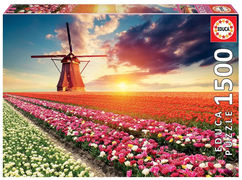 educa-tulpen-landschaft-18465-puzzle-1500-teile-holland image 1