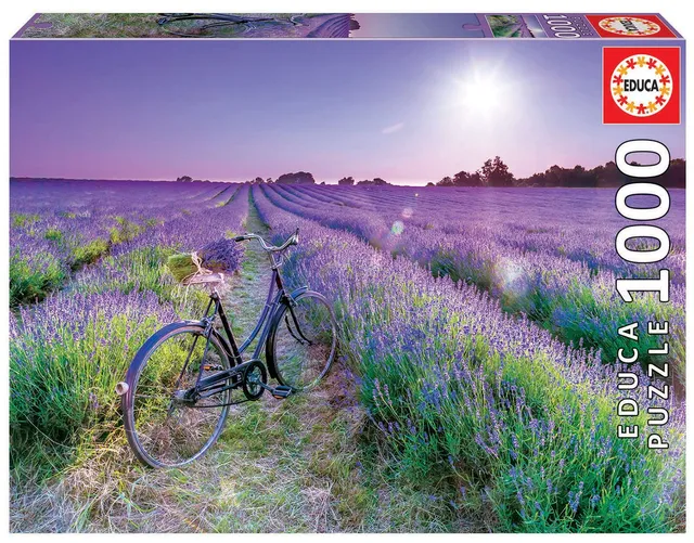 educa-puzzle-1000-teile-fahrrad-im-lavendelfeld-provence-ab-14 image 1