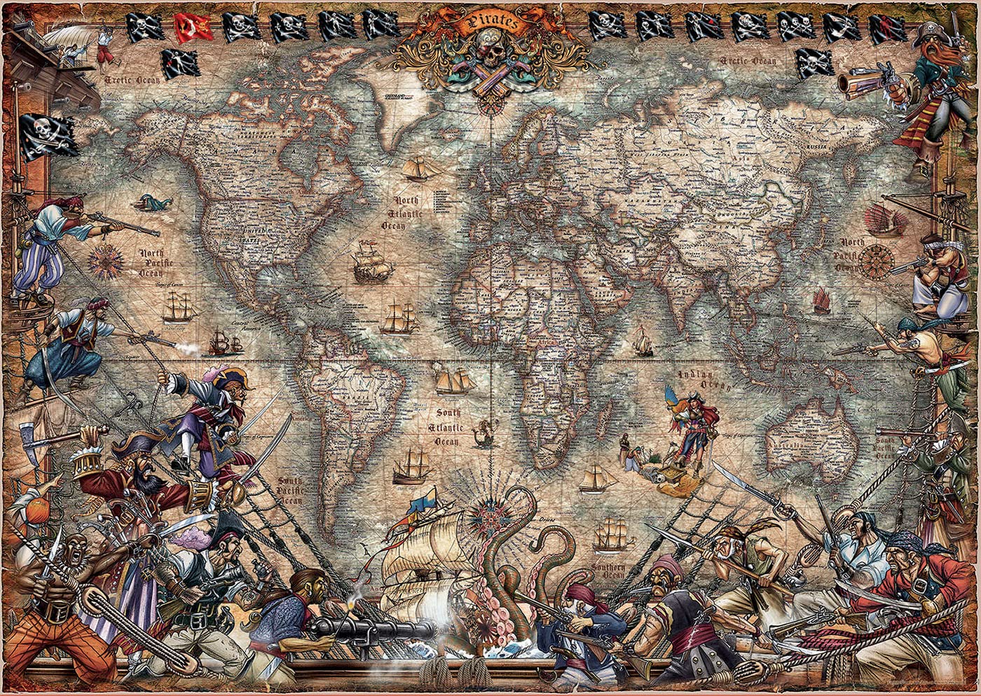 educa-piraten-weltkarte-18008-puzzle-2000-teile-ab-12-jahren image 2