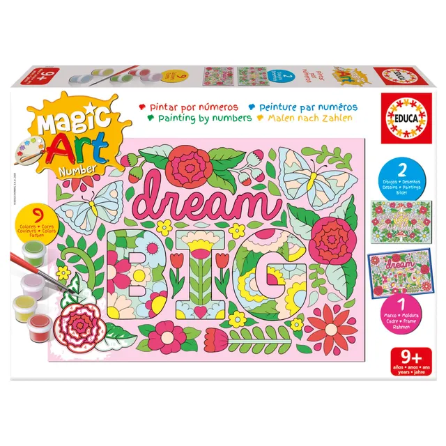 educa-magic-art-number-20302-blumen-malen-nach-zahlen-ab-9-jahren image 1