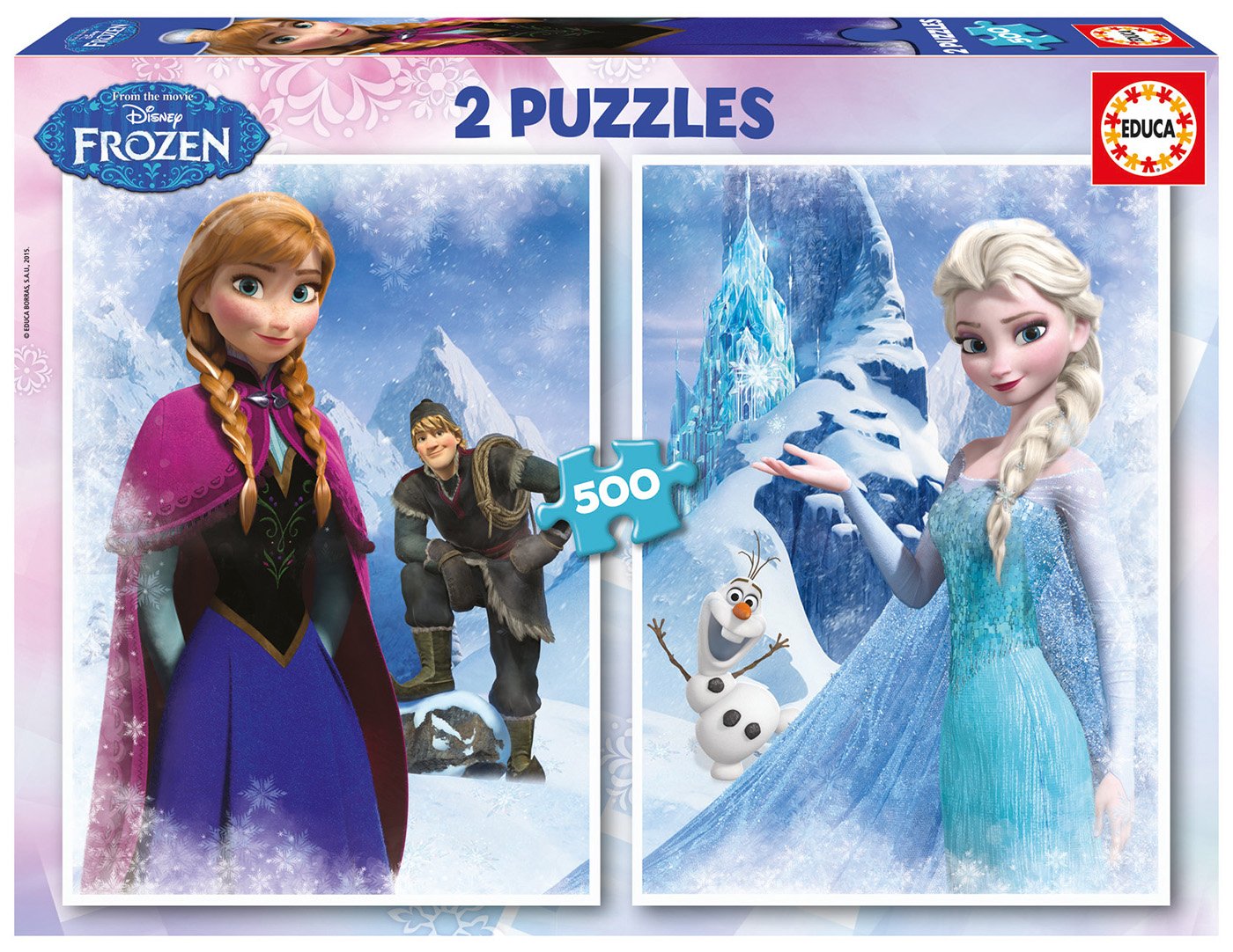 educa-16280-puzzle-disney-frozen-2x500-teile image 1