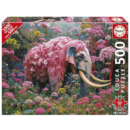 educa-20228-floraler-elefant-puzzle-500-teile-erwachsene image 7