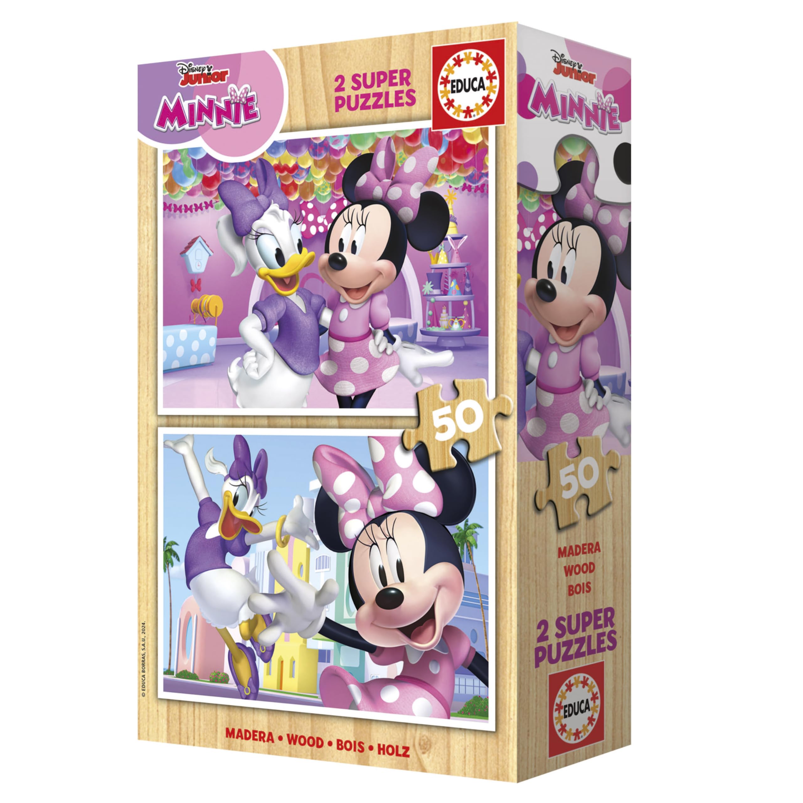educa-minnie-mouse-2x50-teile-holzpuzzle-kinder-ab-5-jahren image 3