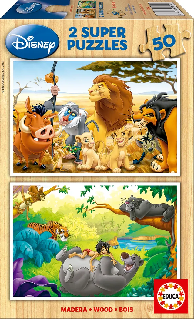 educa-holzpuzzle-disney-tierfreunde-2x50-teile-ab-4-jahren image 1