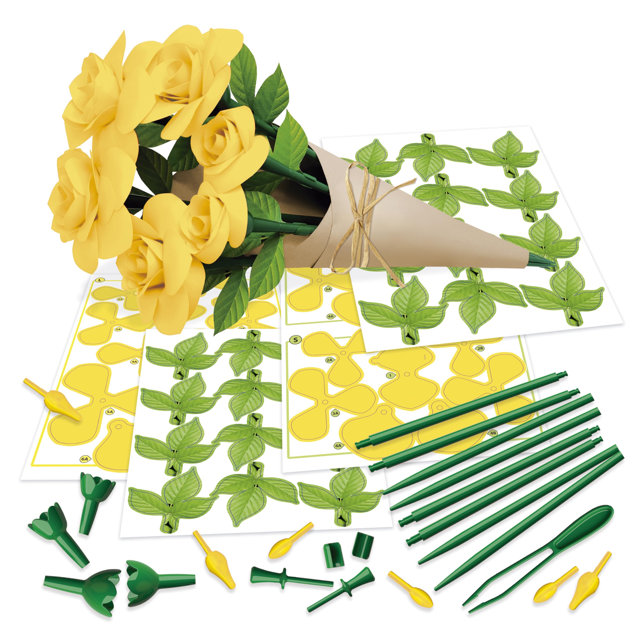 educa-floral-art-gelber-rosenstrau-papierrosen-bastelset image 3