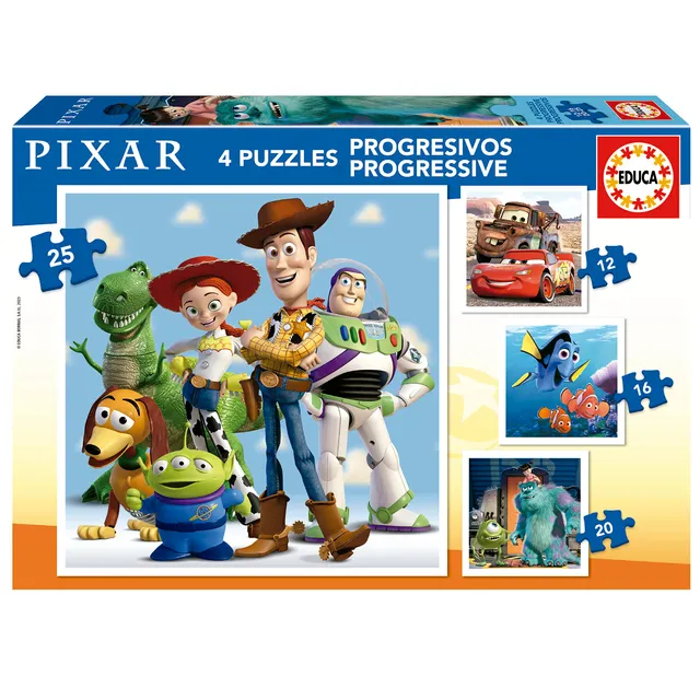 educa-pixar-filme-19681-puzzleset-4in1-kinderpuzzle image 1