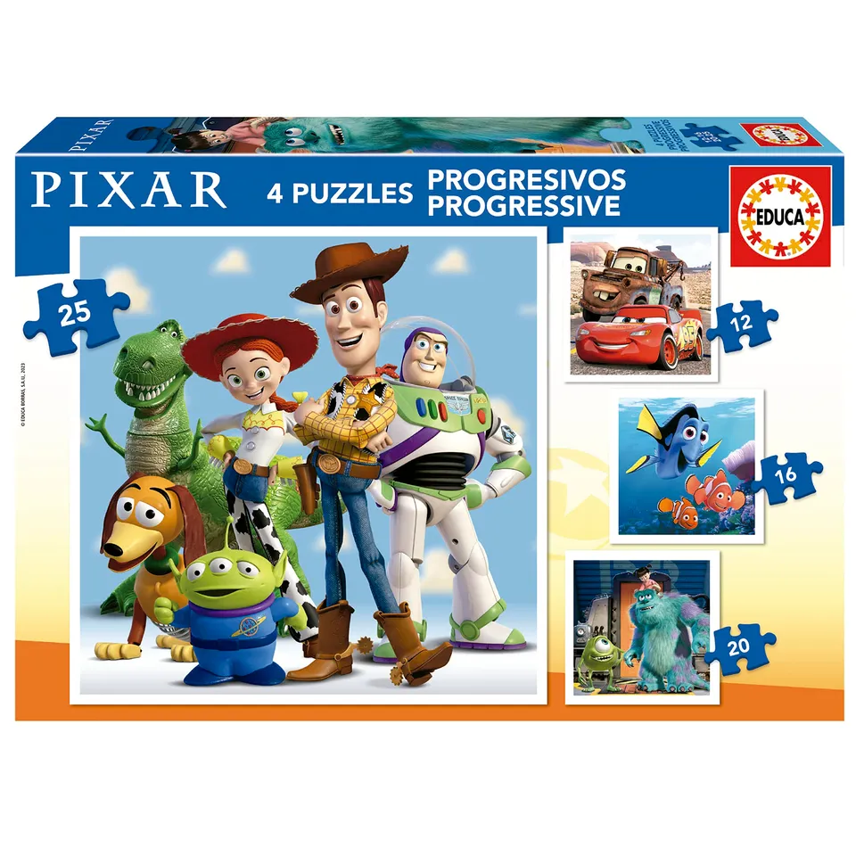 educa-pixar-filme-19681-puzzleset-4in1-kinderpuzzle image 1
