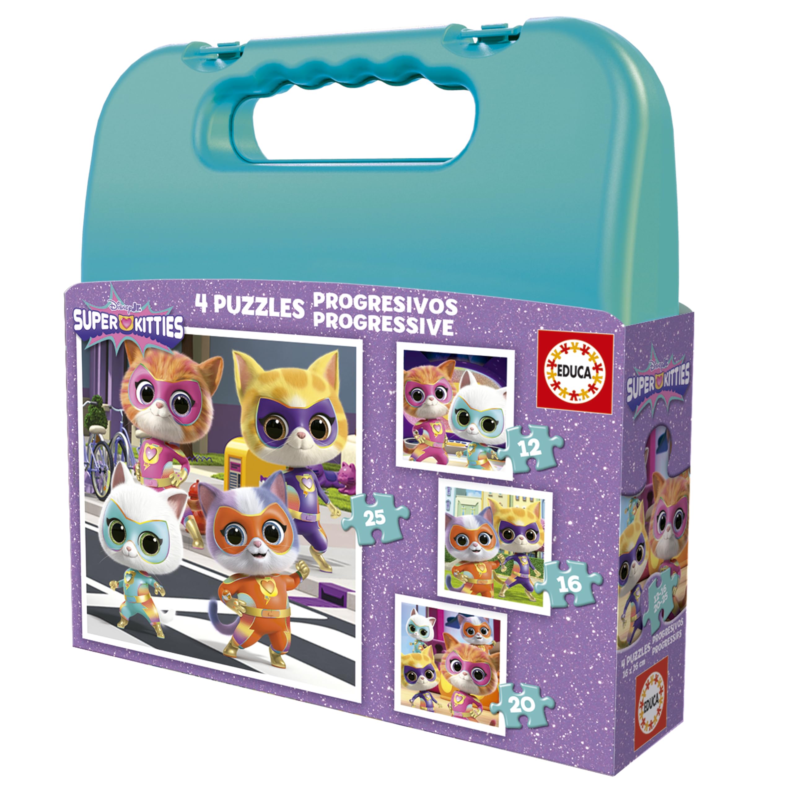 educa-superkitties-20341-puzzle-set-4-tlg-12-25-teile image 1
