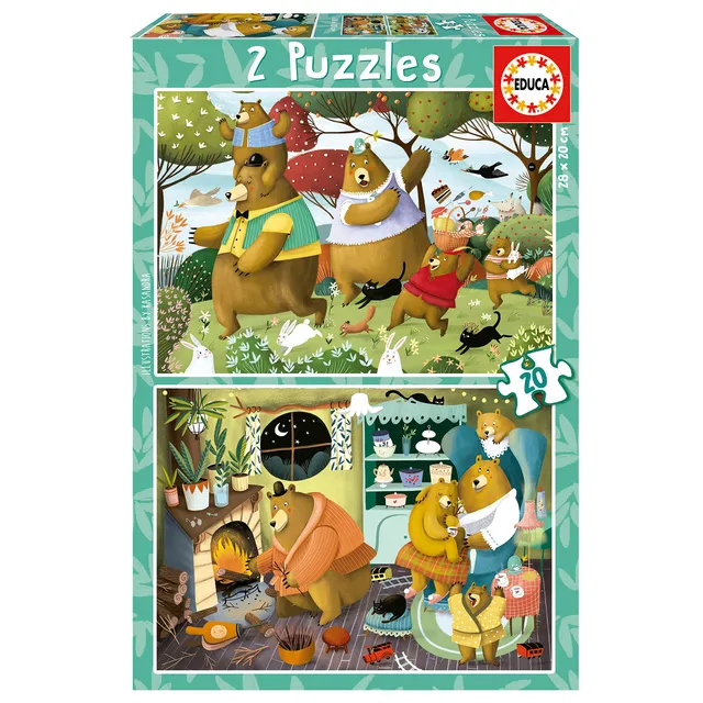 educa-19686-waldgeschichten-kinderpuzzle-2x20-teile-ab-3-j image 1