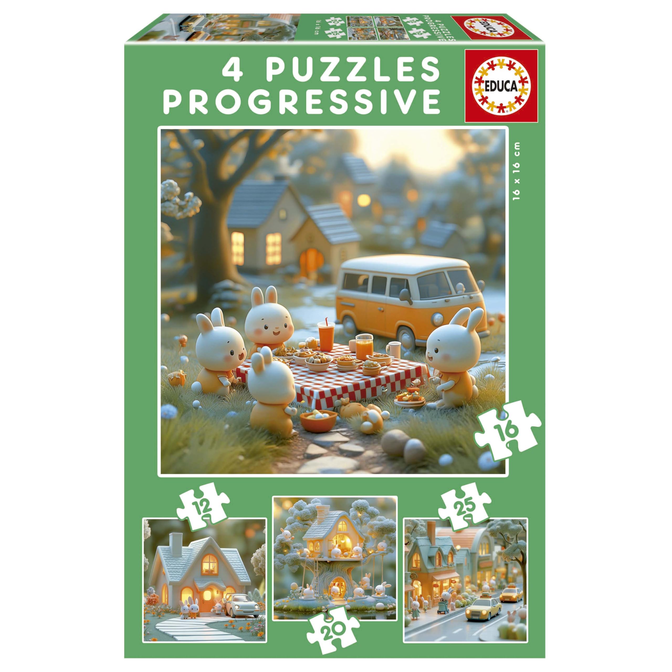 educa-stadt-der-hasen-4-in-1-kinderpuzzle-ab-3-jahren image 1