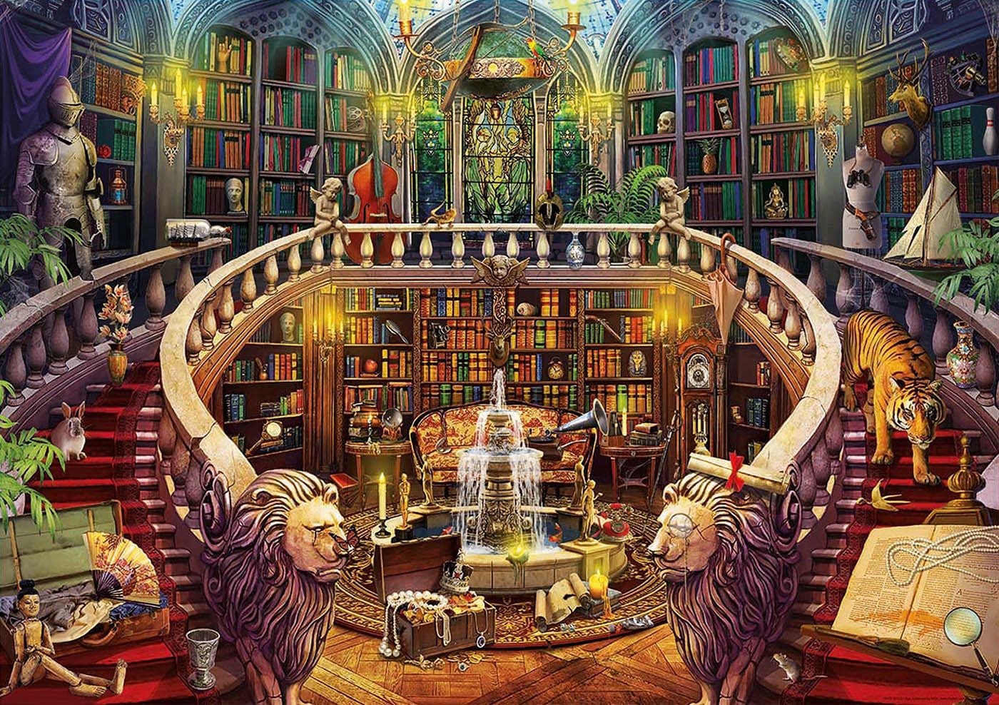 educa-antiquariat-puzzle-500-teile-48x34-bibliothek-wimmelbild image 3