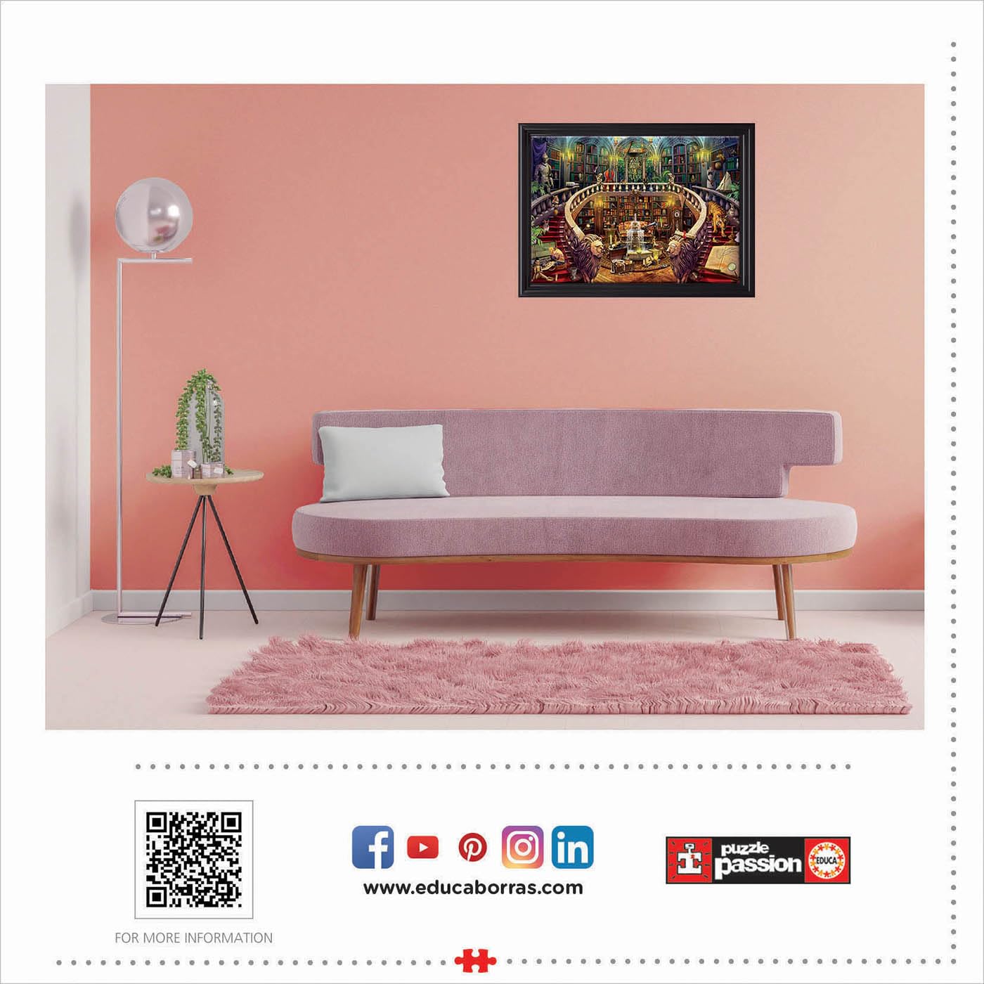 educa-antiquariat-puzzle-500-teile-48x34-bibliothek-wimmelbild image 4
