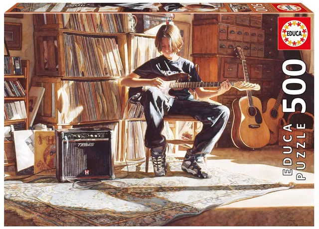 educa-16733-it-s-his-time-now-puzzle-500-teile-gitarre image 1