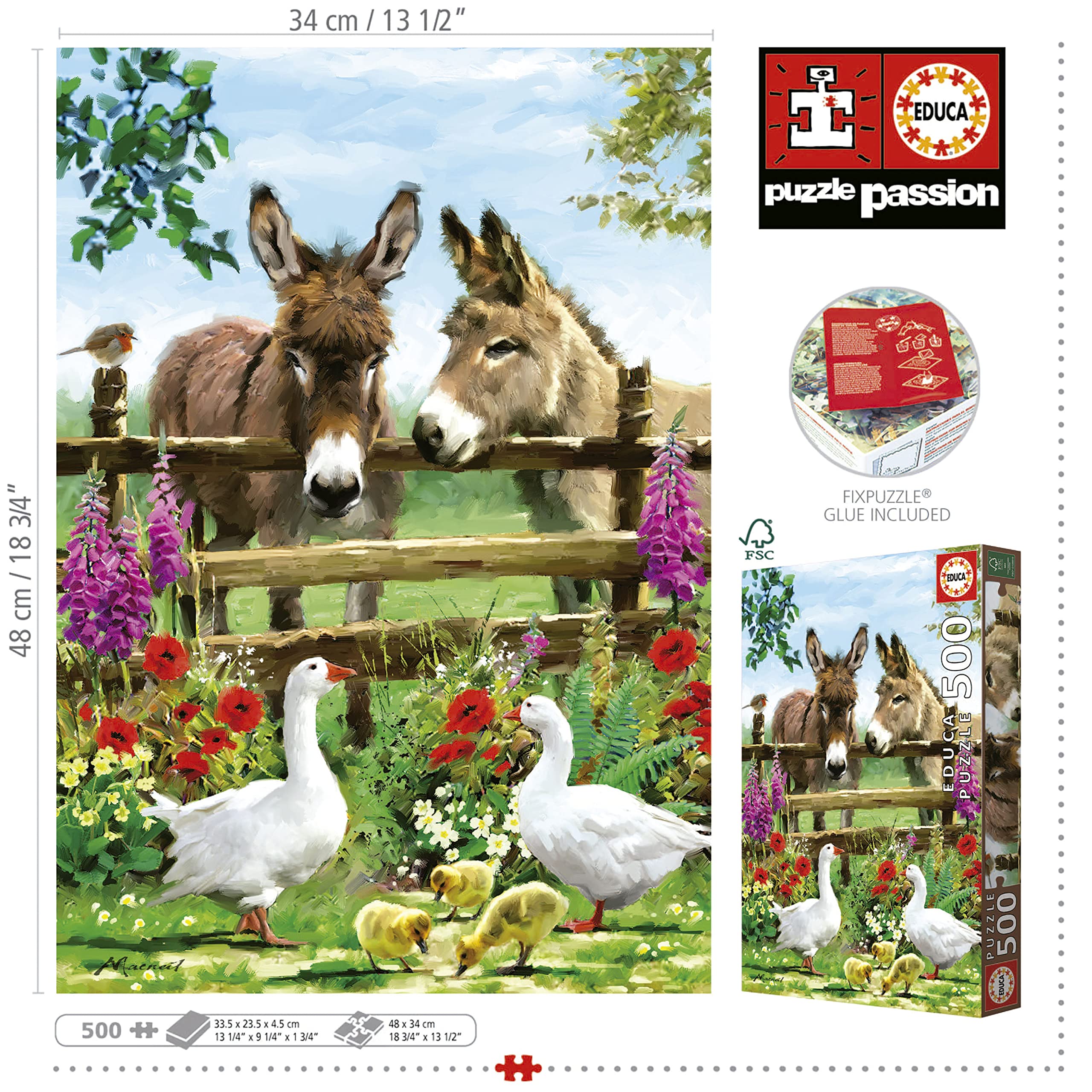 educa-19553-esel-puzzle-500-teile-tiermotiv-ab-11-jahre image 3
