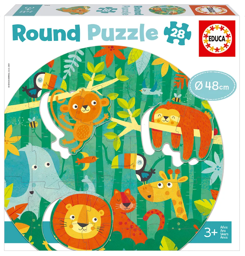 educa-dschungel-18906-rund-puzzle-28-teile-ab-3-jahren image 1