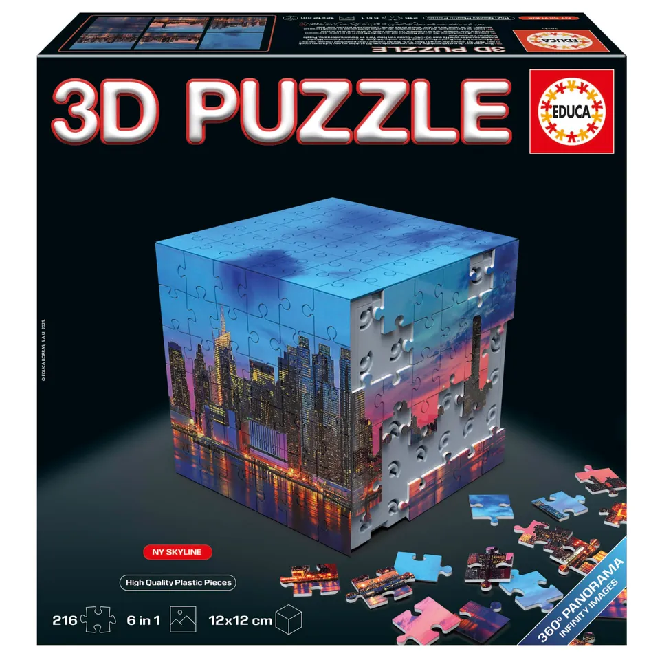 educa-3d-puzzle-ny-skyline-challenge-cube-216-teile-20335-ab-8 image 1