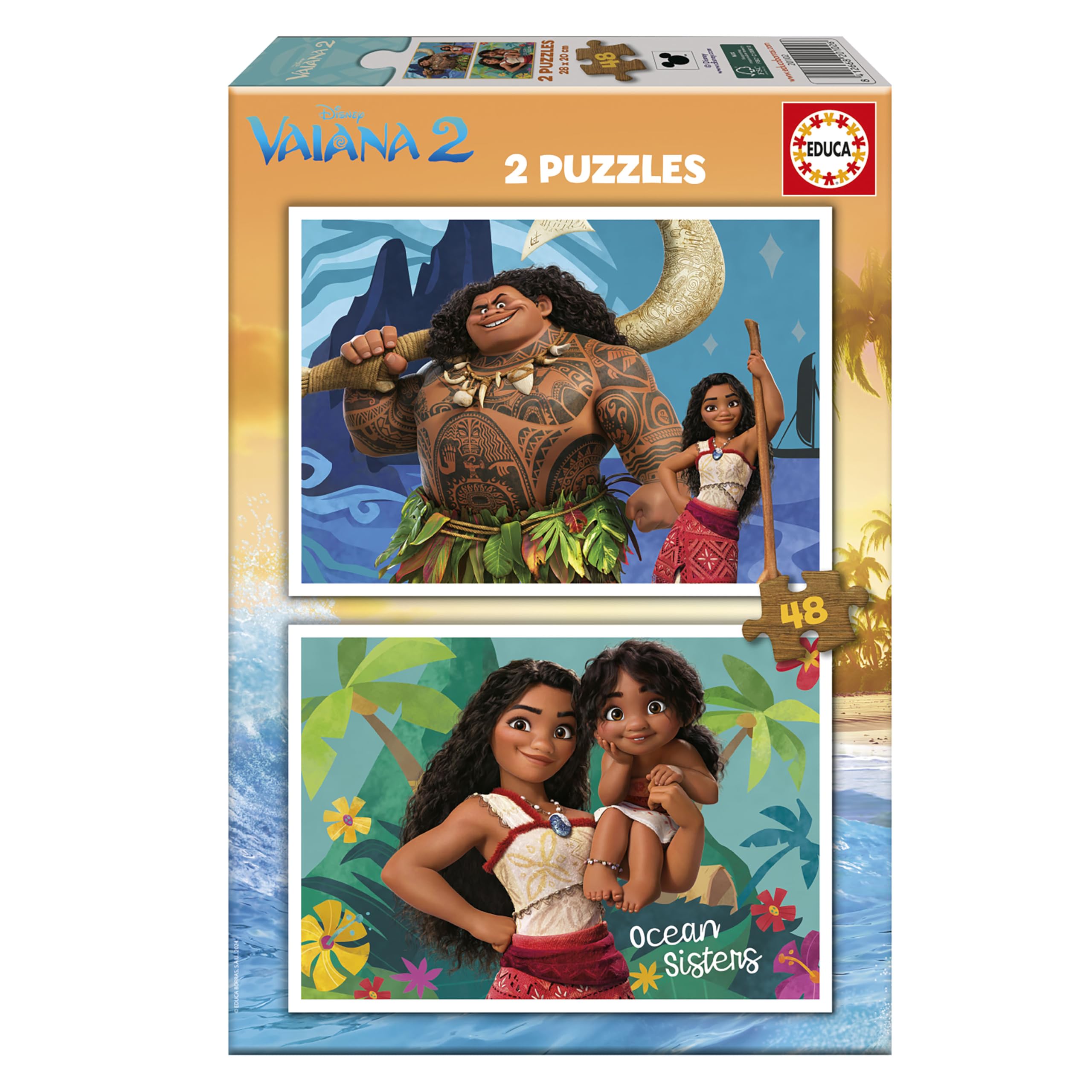 educa-vaiana-puzzleset-2x48-teile-disney-kinderpuzzle-ab-4 image 4