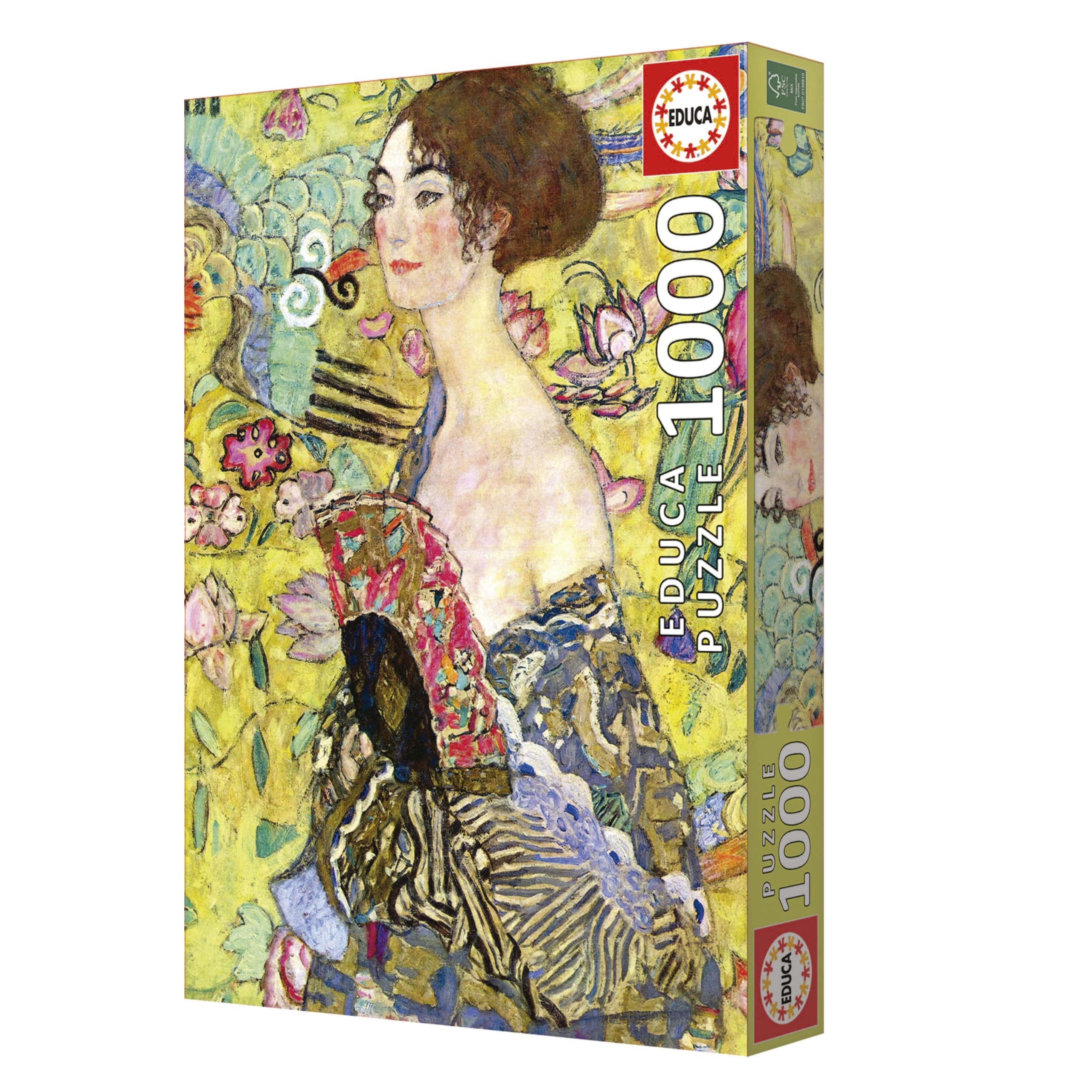 educa-19932-dame-mit-f-cher-klimt-1000-teile-puzzle-ab-14 image 7