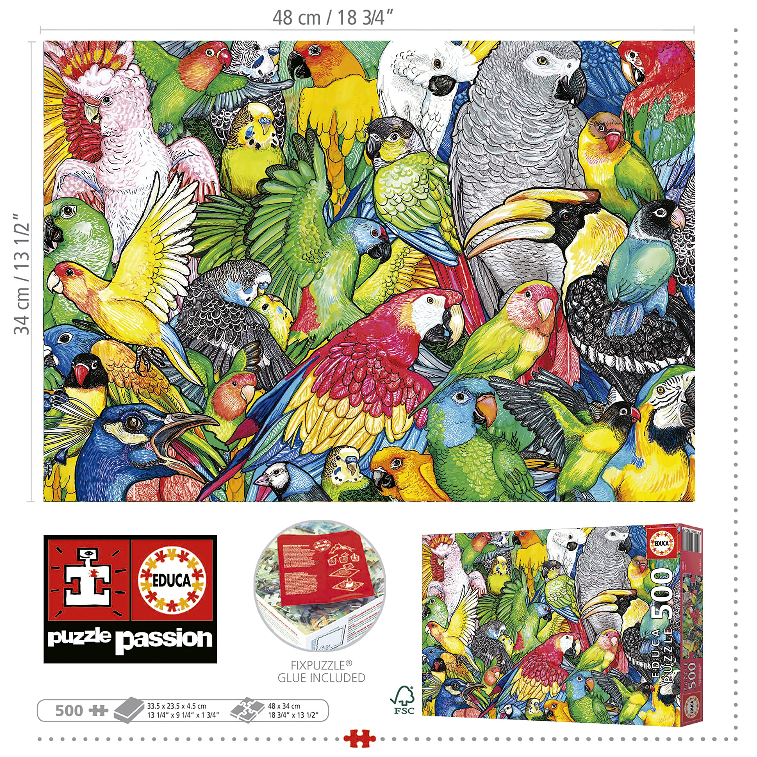educa-papageien-puzzle-500-teile-tiermotiv-48x34-cm image 3