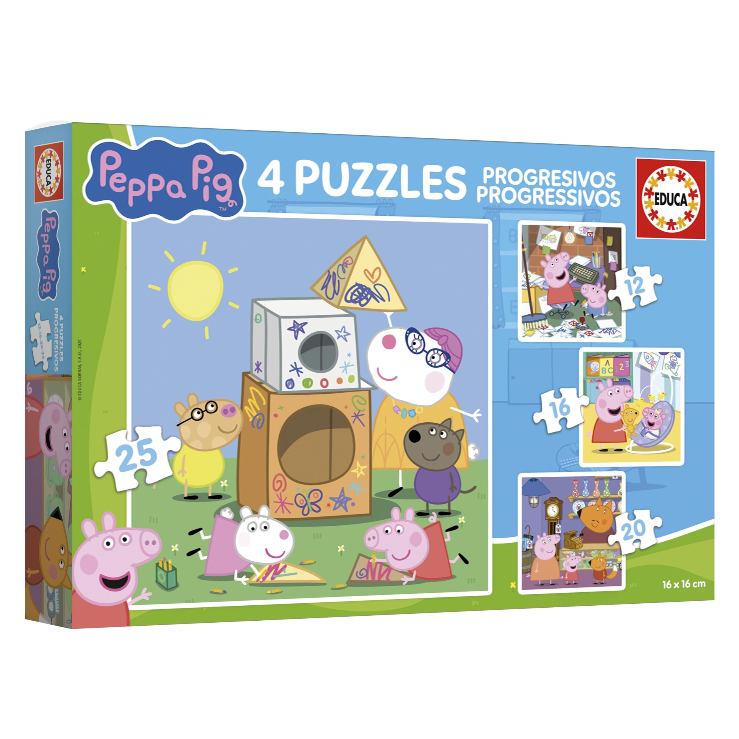 educa-peppa-pig-kinderpuzzle-4in1-12-25-teile-20326-ab-3-jahren image 3