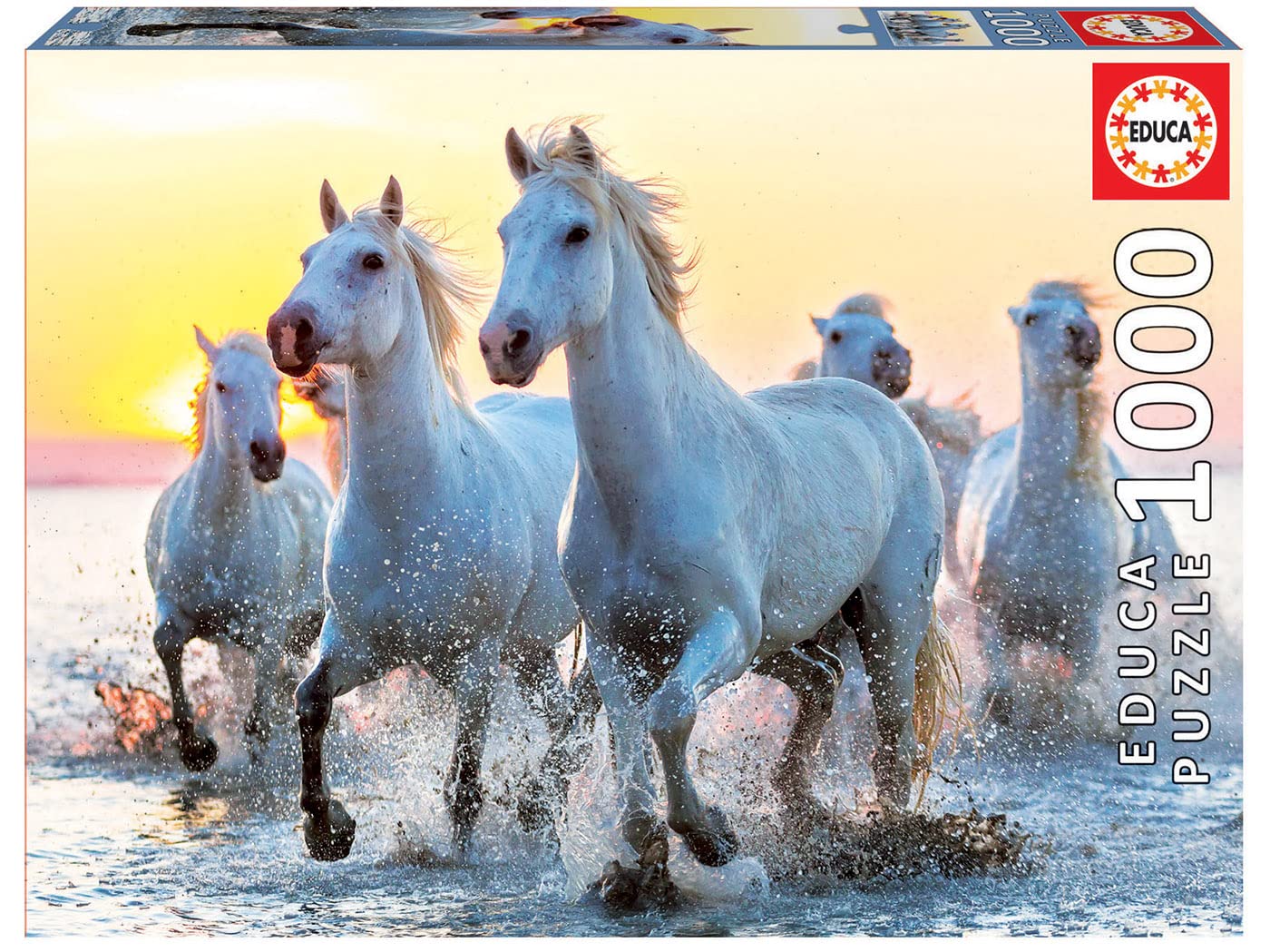 educa-17105-white-horses-1000-teile-puzzle-sonnenuntergang-68x48 image 1