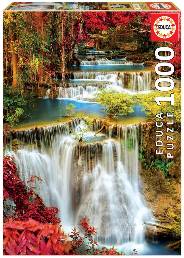 educa-wasserfall-im-wald-puzzle-1000-teile-natur image 1