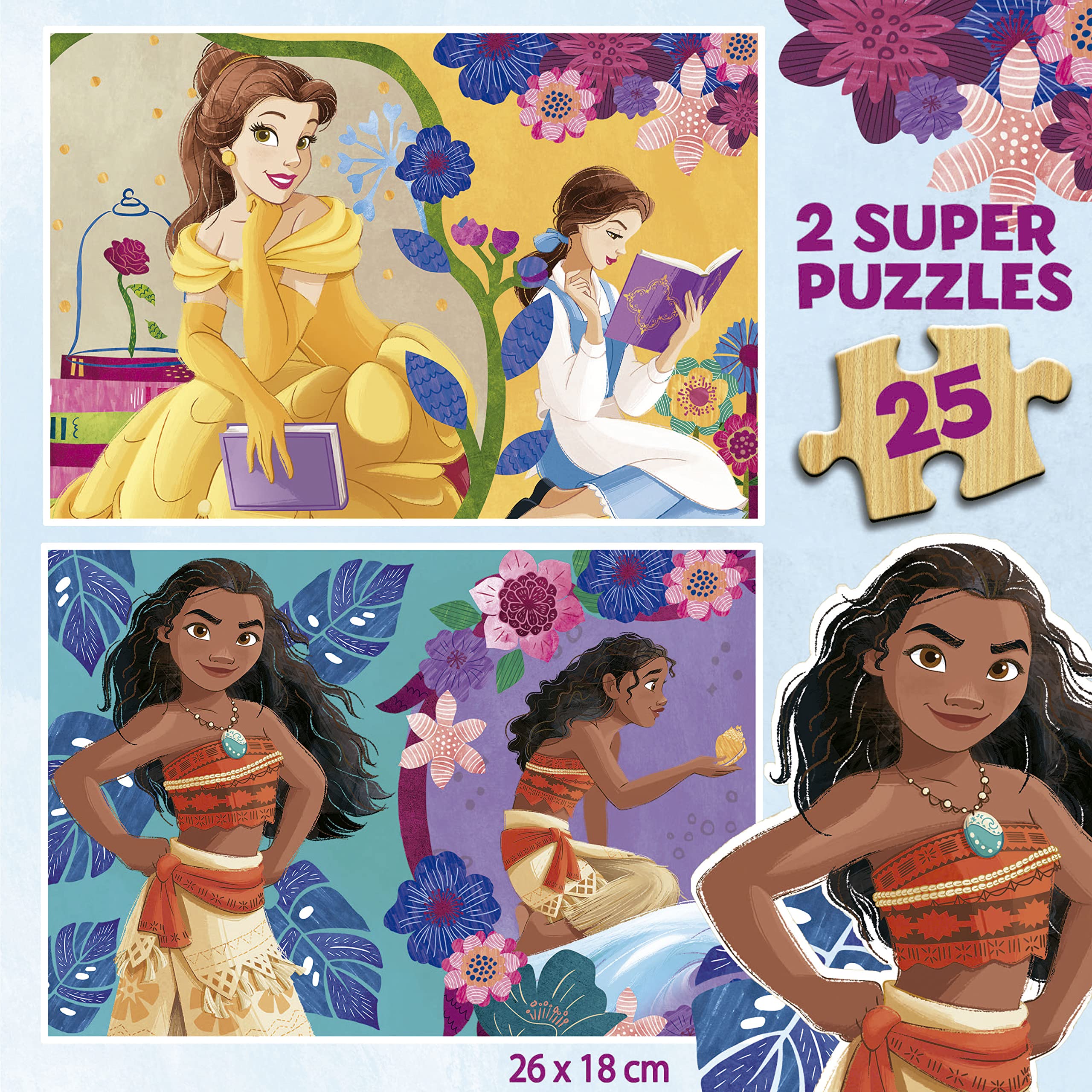 educa-disney-princess-holzpuzzle-2x25-teile-belle-vaiana-ab-3-j image 3